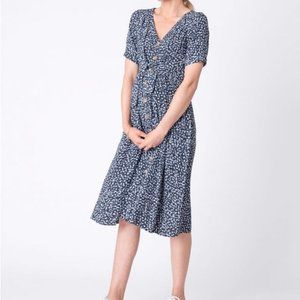 Seraphine Blue Floral Button Down Maternity Dress Size 4